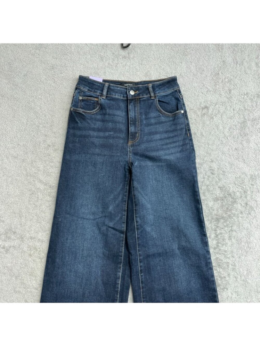 NWT Well Worn Women's 4/27 Wide Leg High Rise Dark Blue Jeans B0733 - Picture 11 of 12